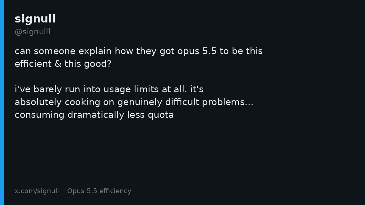 Opus 5.5 efficiency