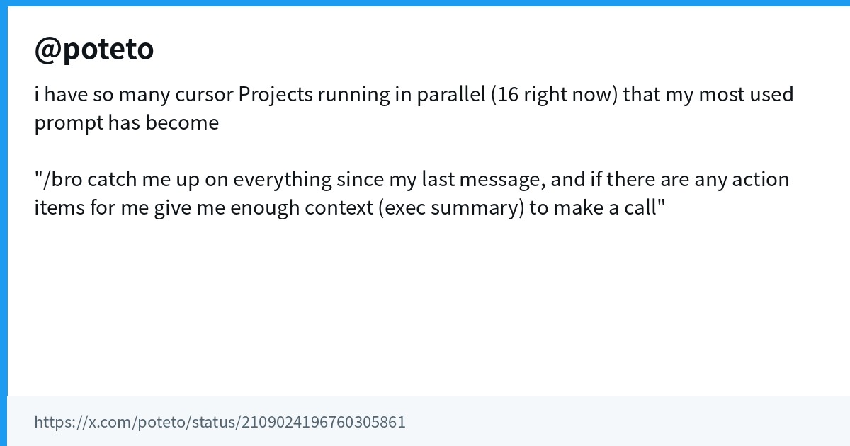 Cursor Projects parallel catch-up prompt