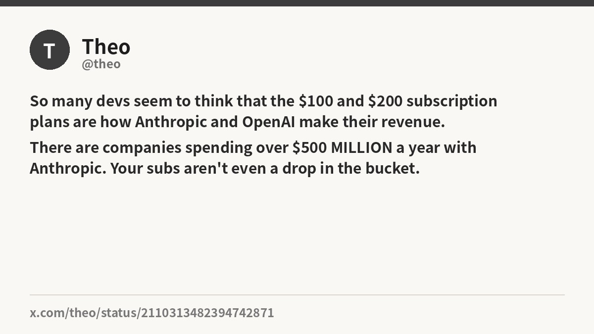 theo on subscriptions vs revenue