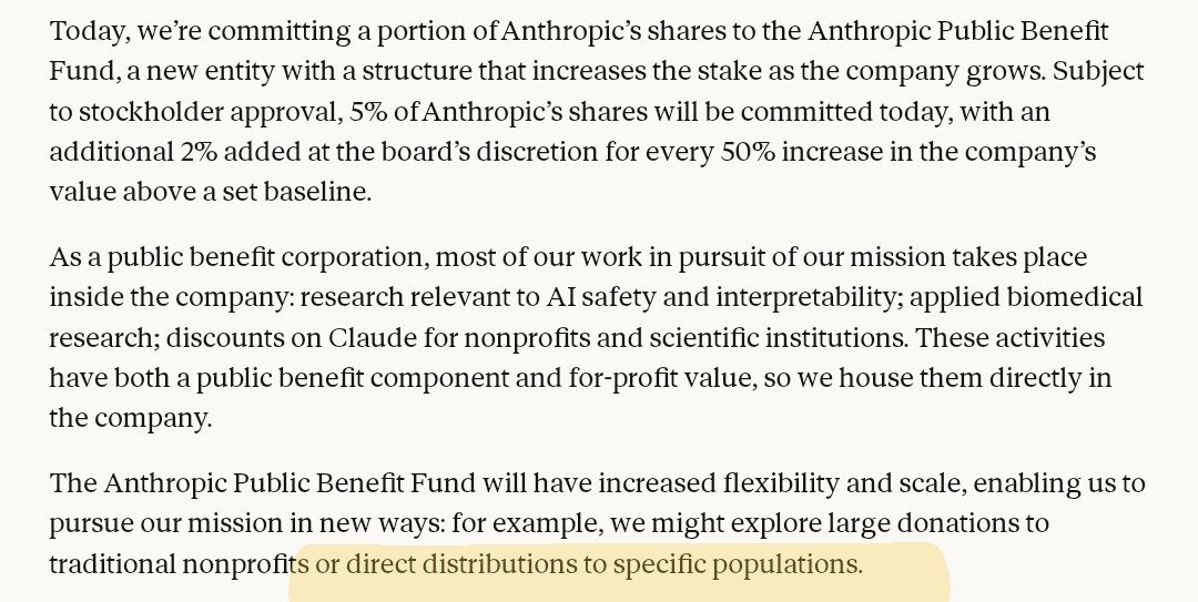 The "direct distributions" passage in Anthropic's blog post