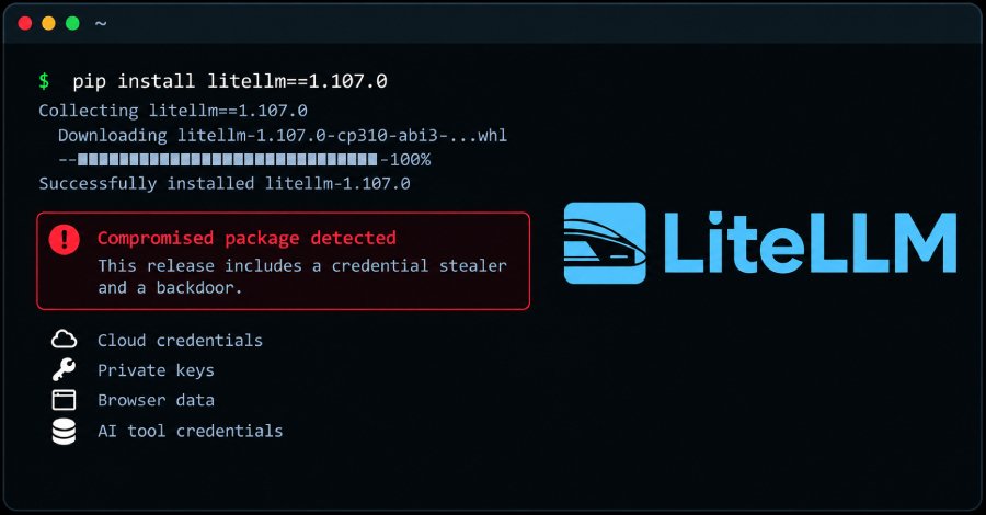 The Hacker News 关于 LiteLLM 1.107.0 被投毒的配图